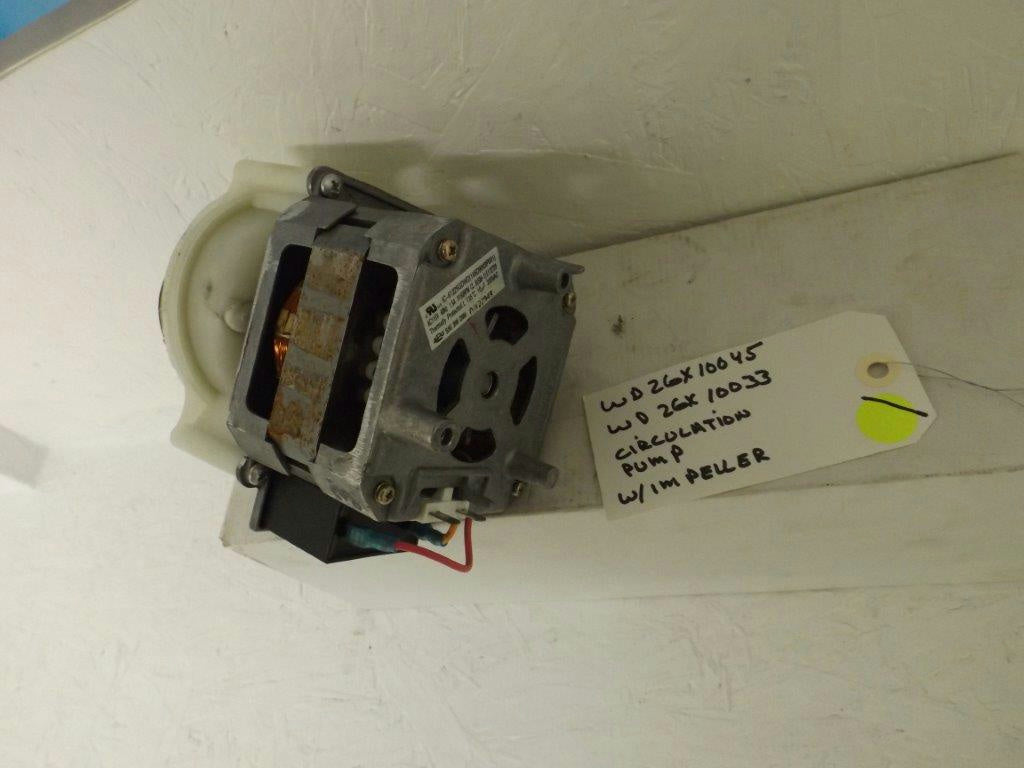 GE HOTPOINT DISHWASHER WD26X10045 WD26X10033 CIRCULATION PUMP W/IMPELLER USED GE HOTPOINT DISHWASHER WD26X10045 WD26X10033 CIRCULATION PUMP W/IMPELLER USED